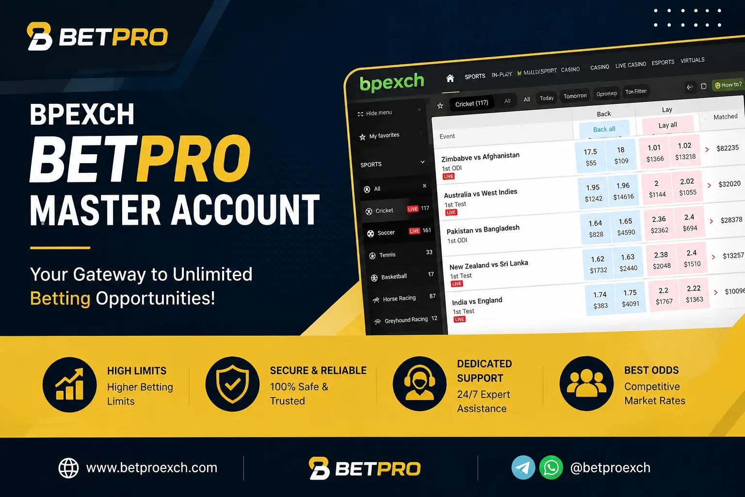 Master Account BetPro BPEXCH – Bookie Account